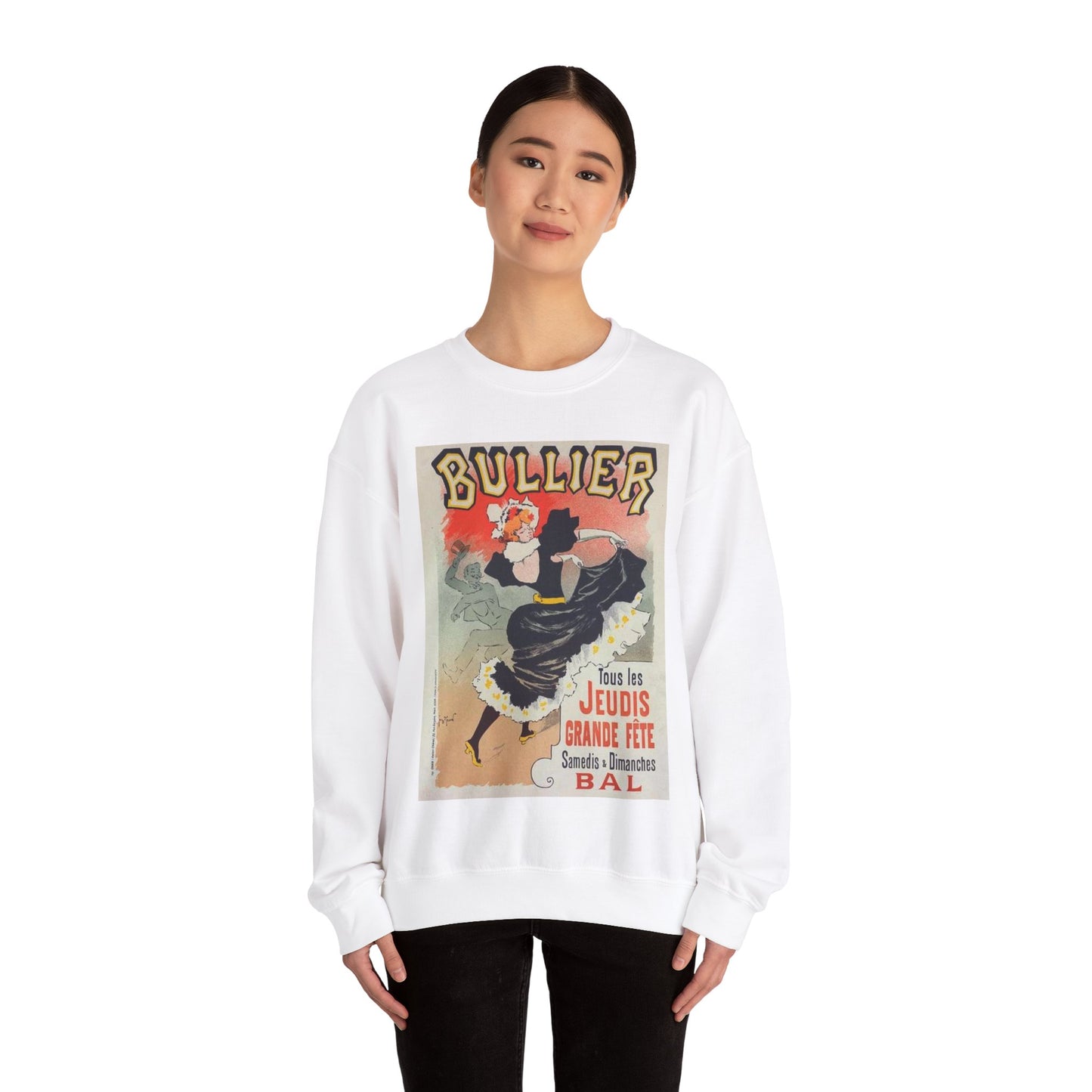 Affiche pour le "Bal Bullier".. Public domain reproduction. White Heavy Blend Adult Crew Neck SweatShirt