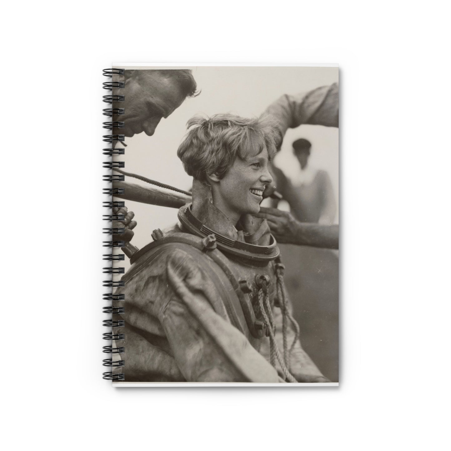 Amelia Earhart Deep Sea Diving off Block Island Spiral Bound Ruled Notebook with Printed Cover