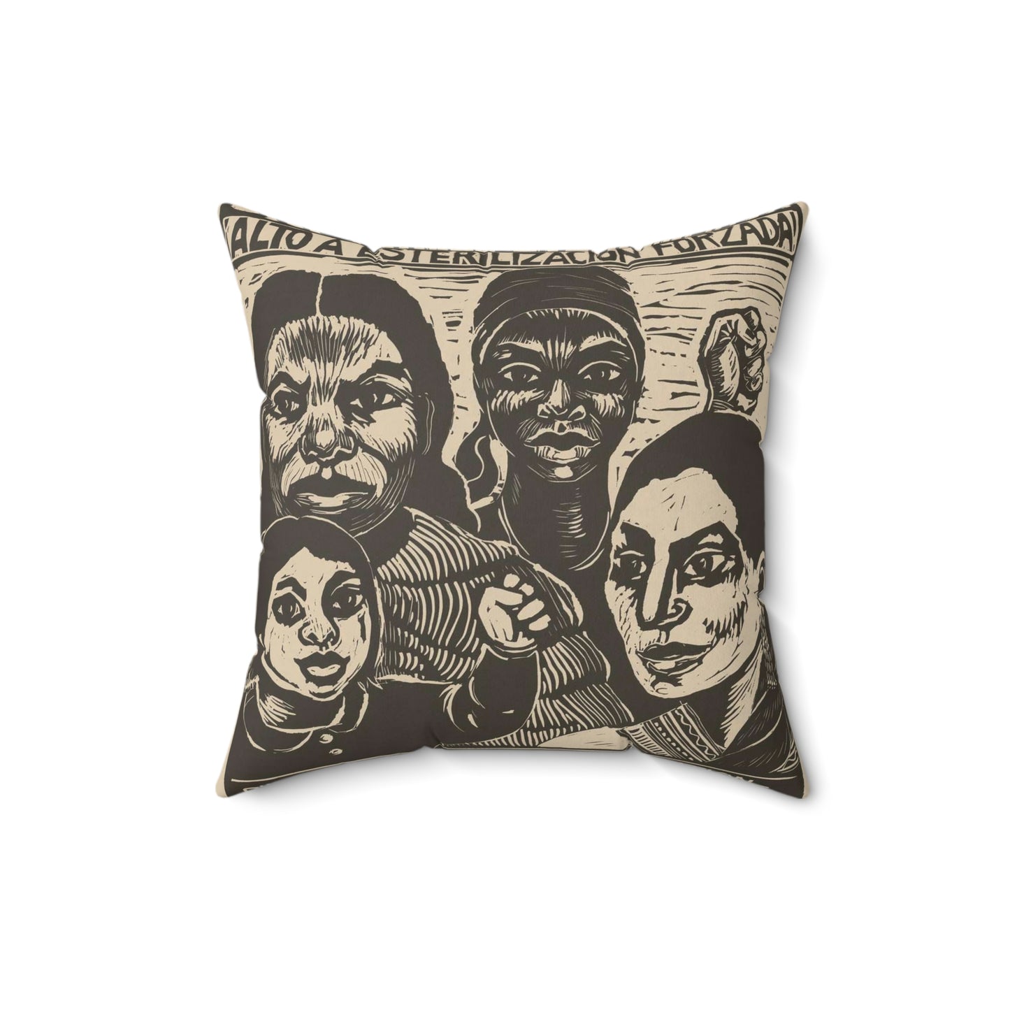 Stop forced sterilization - American Art Poster Decorative Accent Square Pillow