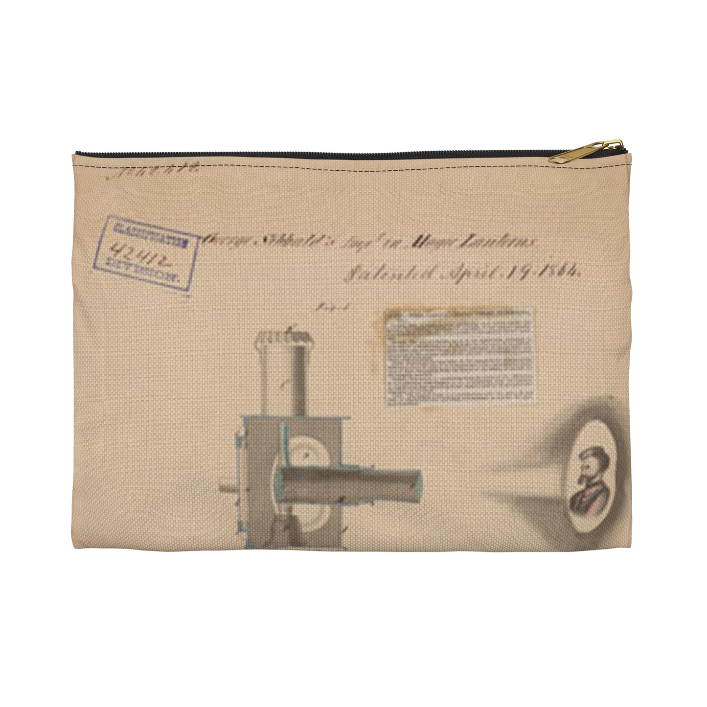 Patent drawing - Drawing of Improvement in Magic Lanterns Public domain image Large Organizer Pouch with Black Zipper