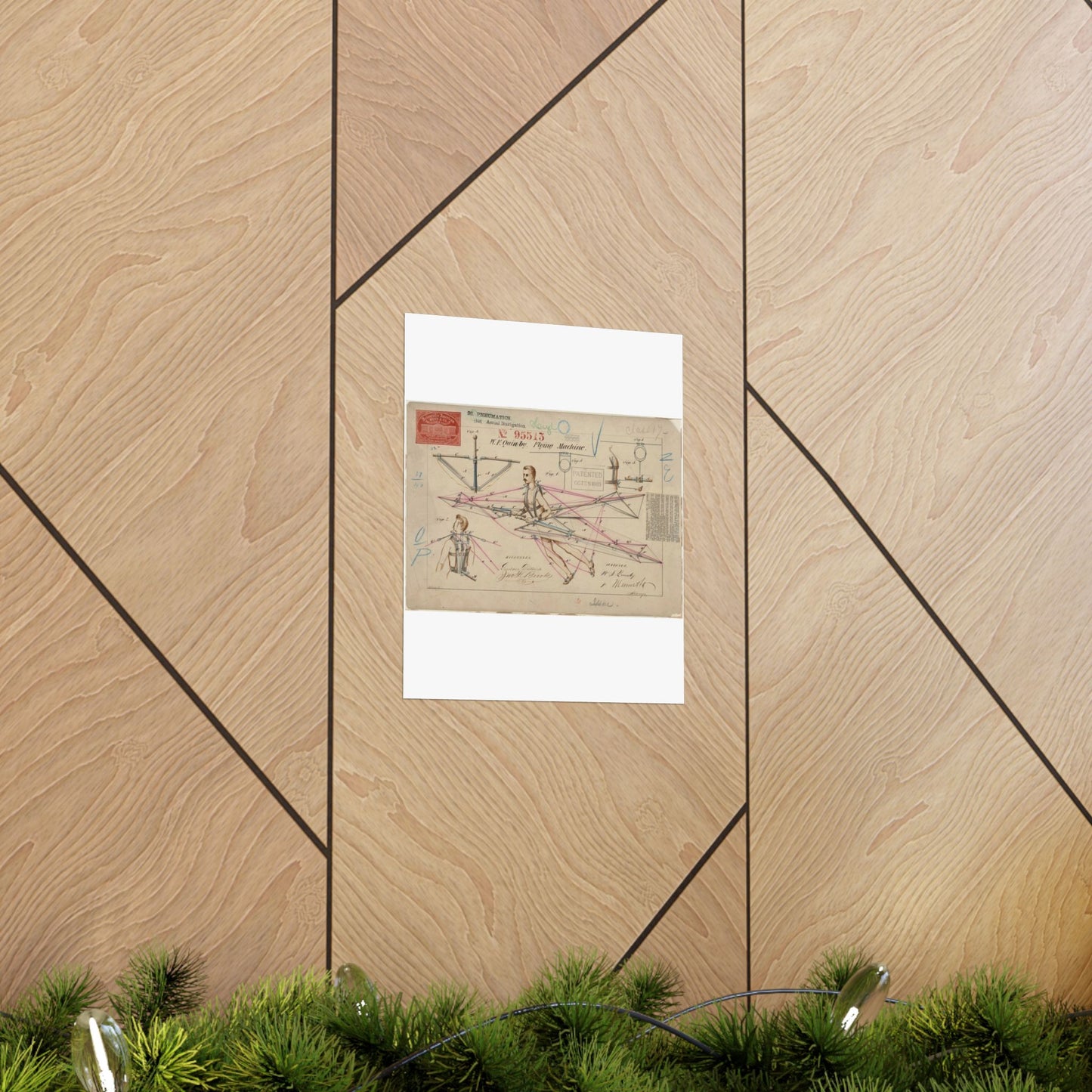 Patent drawing - for a Flying Machine Public domain image High Quality Matte Wall Art Poster for Home, Office, Classroom