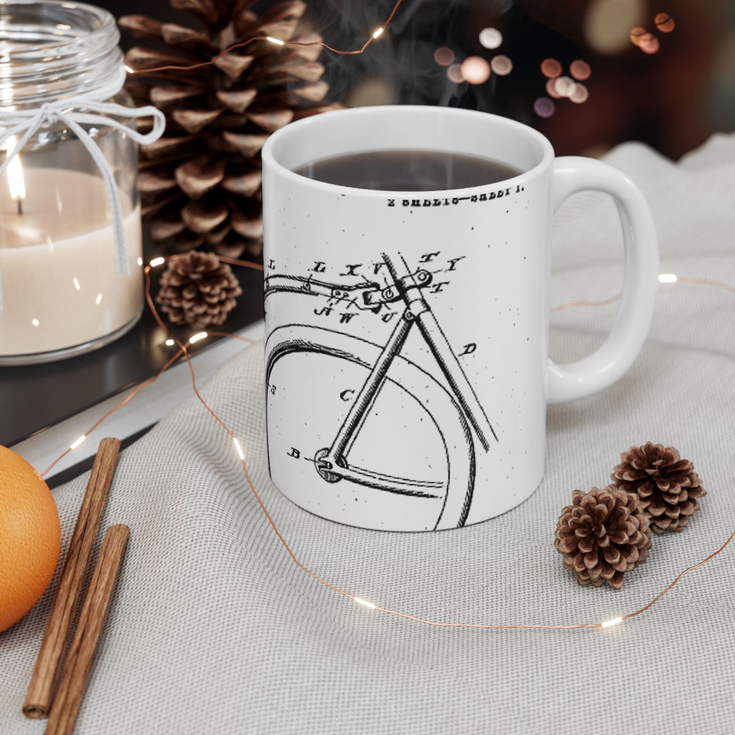 Patent Drawing of Engine - Bicycle Trailer Patent (1903) Public domain image Beautiful Novelty Ceramic Coffee Mug 11oz