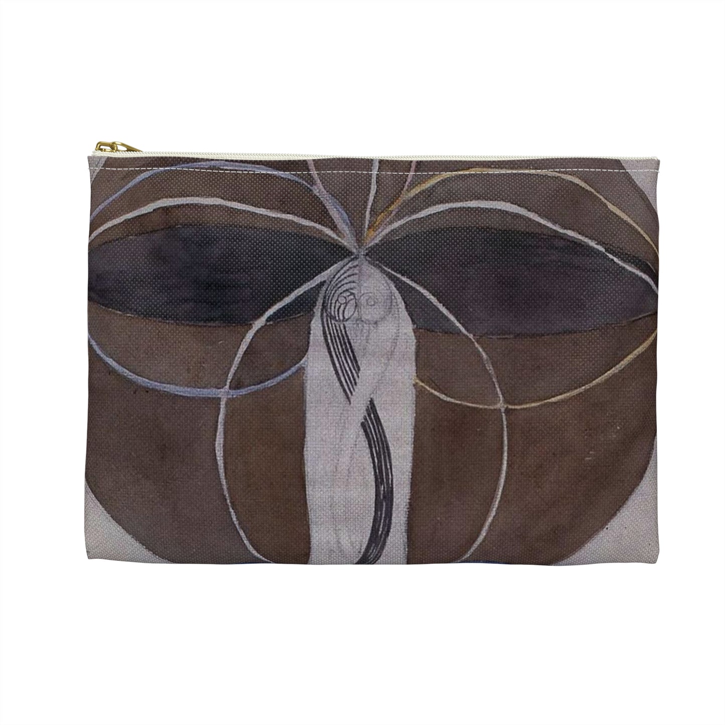 A drawing of a woman holding an umbrella Hilma af Klint - no date - Untitled 02 Large Organizer Pouch with Black Zipper