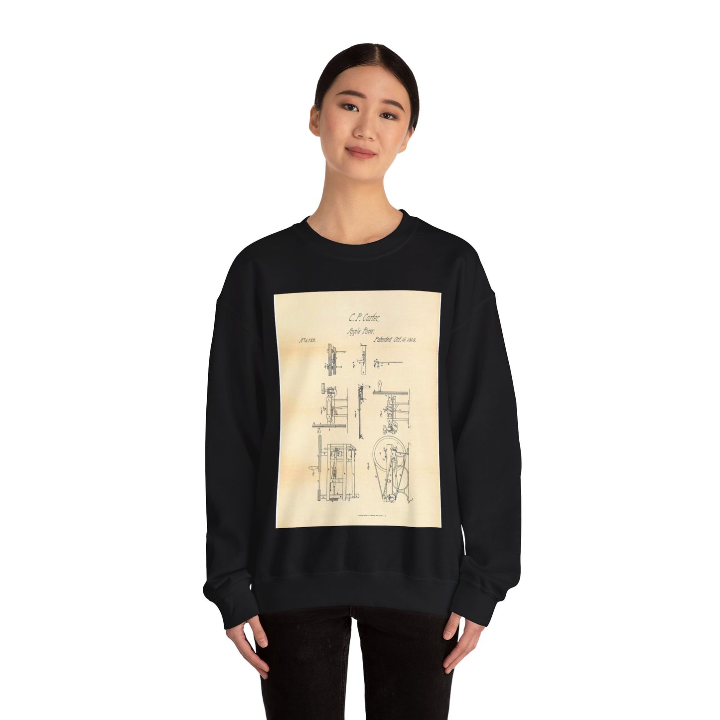Patent Case File No. 6,789, Apple Parer, Inventor- Charles P. Carter - DPLA - 767ebd87a454e3f6cee54bd427792b6e (page 12) Black Heavy Blend Adult Crew Neck SweatShirt