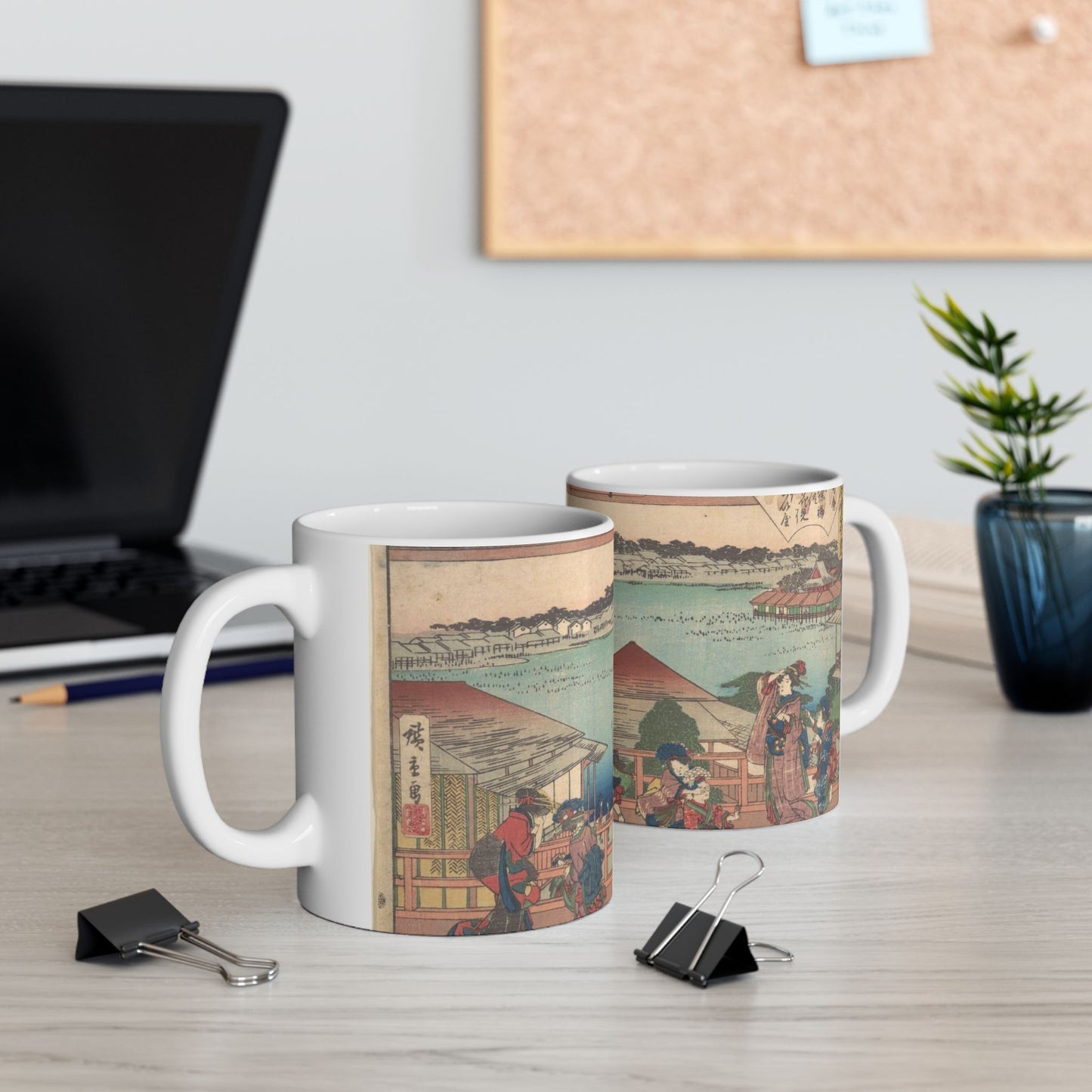 江戸高名会亭尽 池之端 蓬莱亭 青楼花見の休み - Public domain dedication. Metropolitan Museum of Art image. Beautiful Novelty Ceramic Coffee Mug 11oz