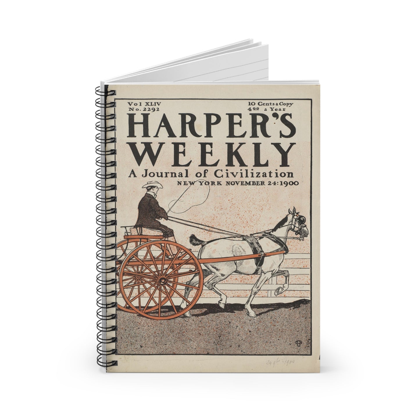 Harper's weekly, a journal of civilization, New York, November 24: 1900 Spiral Bound Ruled Notebook with Printed Cover