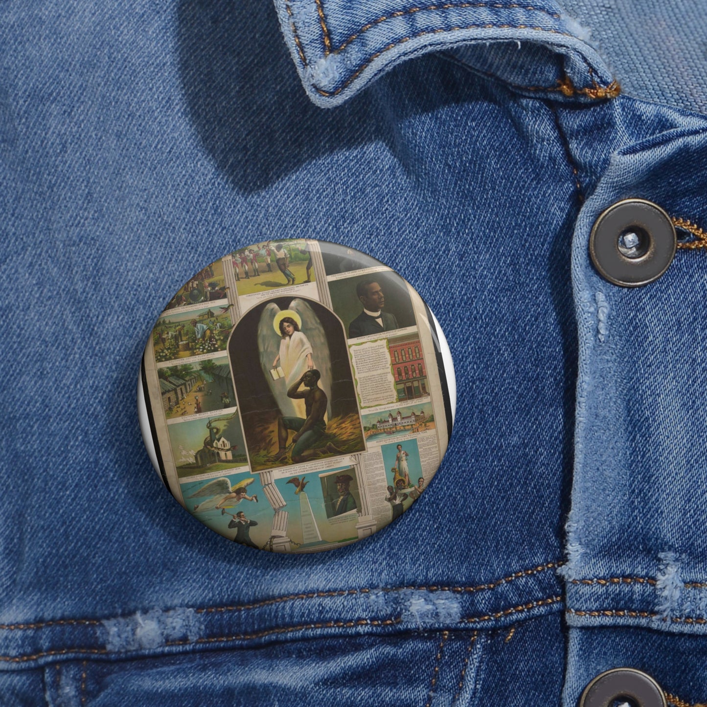 Afro-American Monument - Print, Library of Congress collection Pin Buttons with Crisp Design