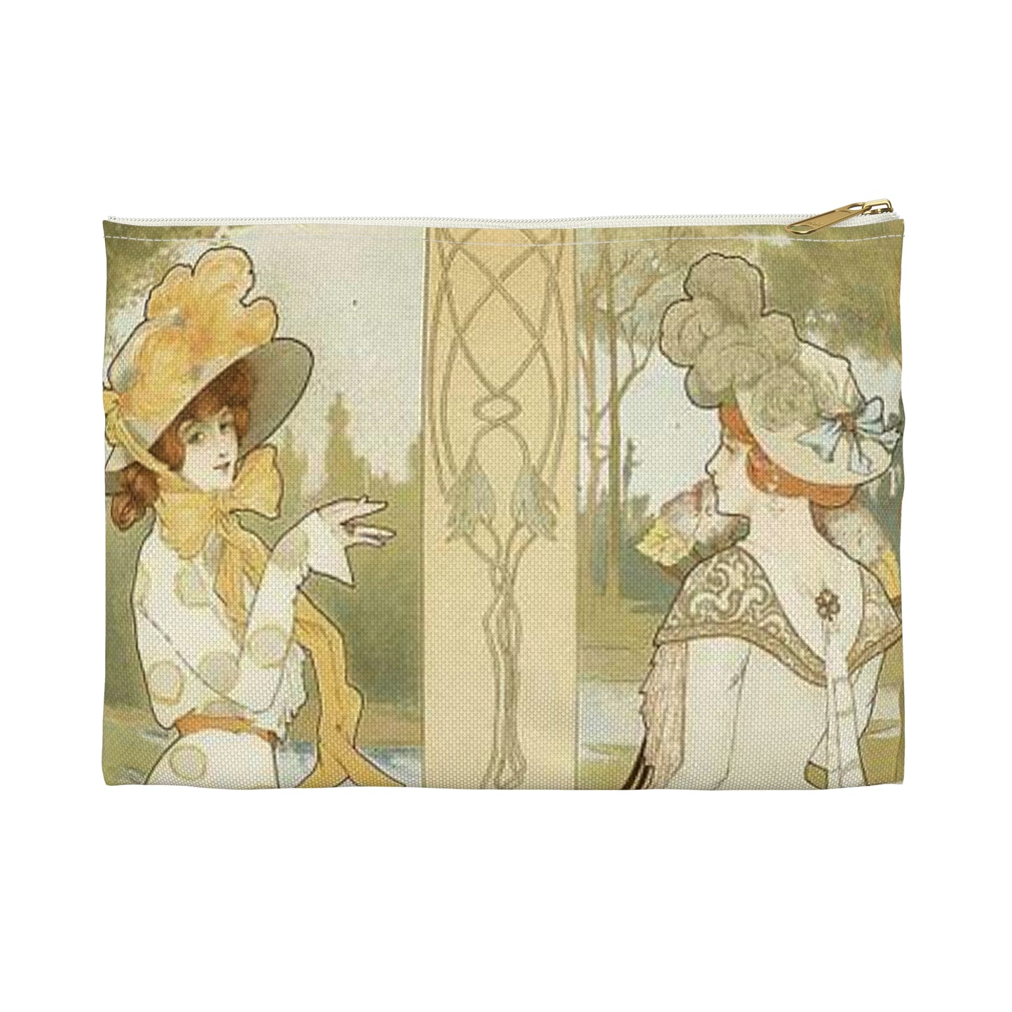 Jane Atché - La Cigarette - Drawing. Public domain image. Large Organizer Pouch with Black Zipper