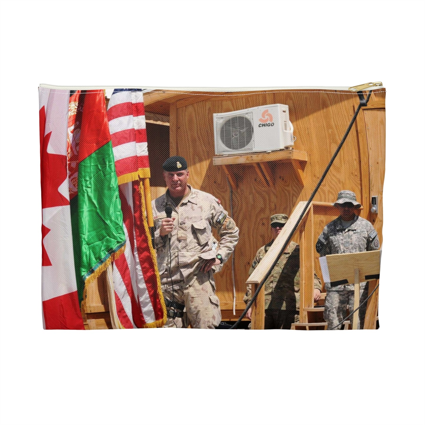 Maj. Gen. Dean J. Milner honors the accomplishments Large Organizer Pouch with Black Zipper