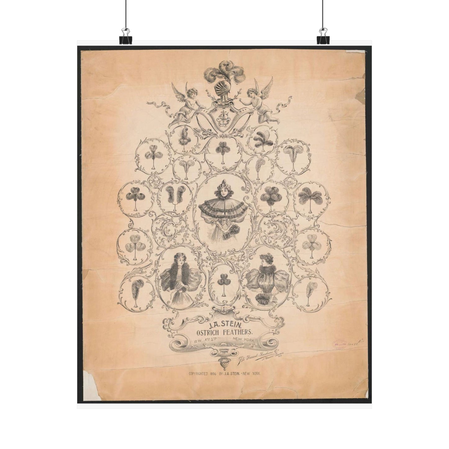 J.A. Stein, ostrich feathers - Public domain graphic arts, Library of Congress High Quality Matte Wall Art Poster for Home, Office, Classroom
