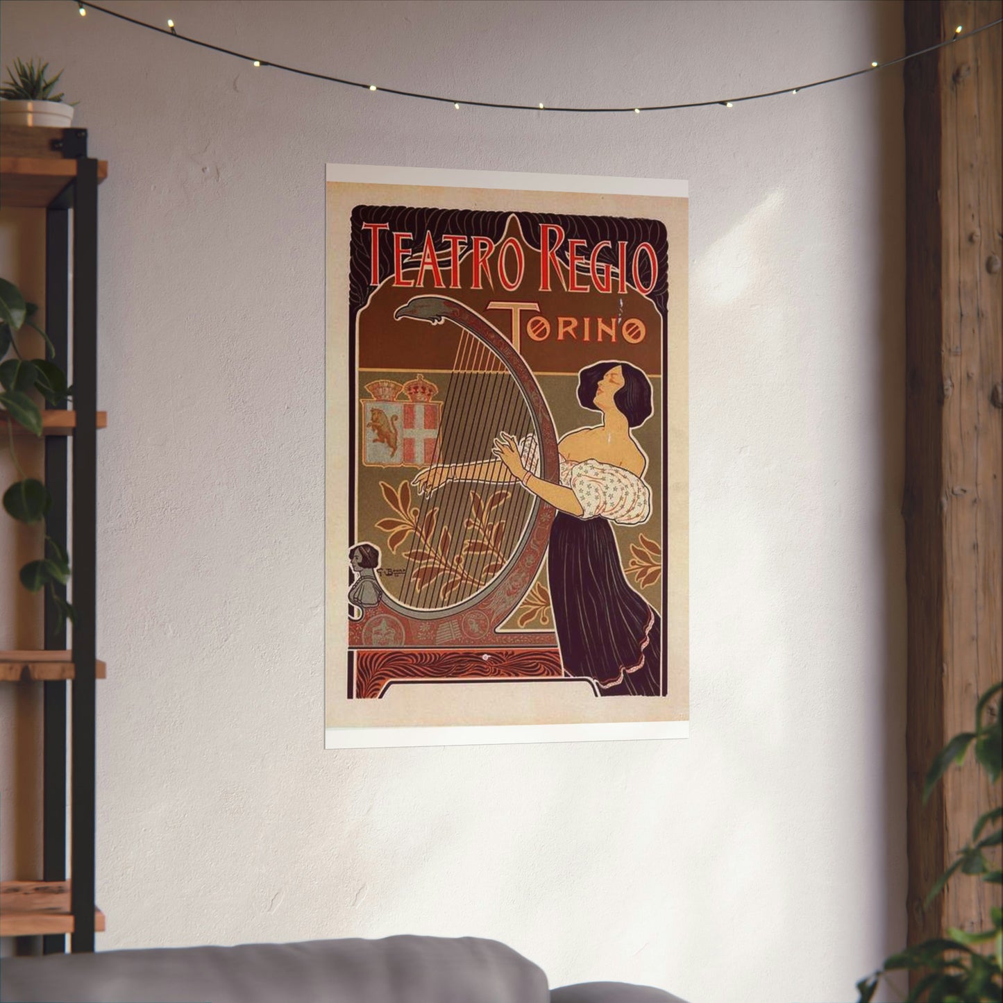 Affiche italienne pour le "Théâtre royal de Turin" High Quality Matte Wall Art Poster for Home, Office, Classroom
