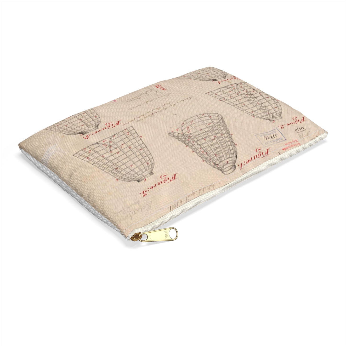 Patent drawing - Drawing of Improvements in Hoop Skirts Public domain image Large Organizer Pouch with Black Zipper