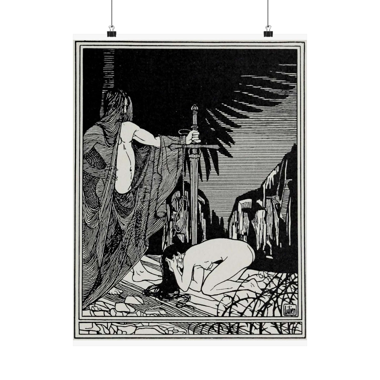 Juda 3 - Art nouveau public domain image High Quality Matte Wall Art Poster for Home, Office, Classroom