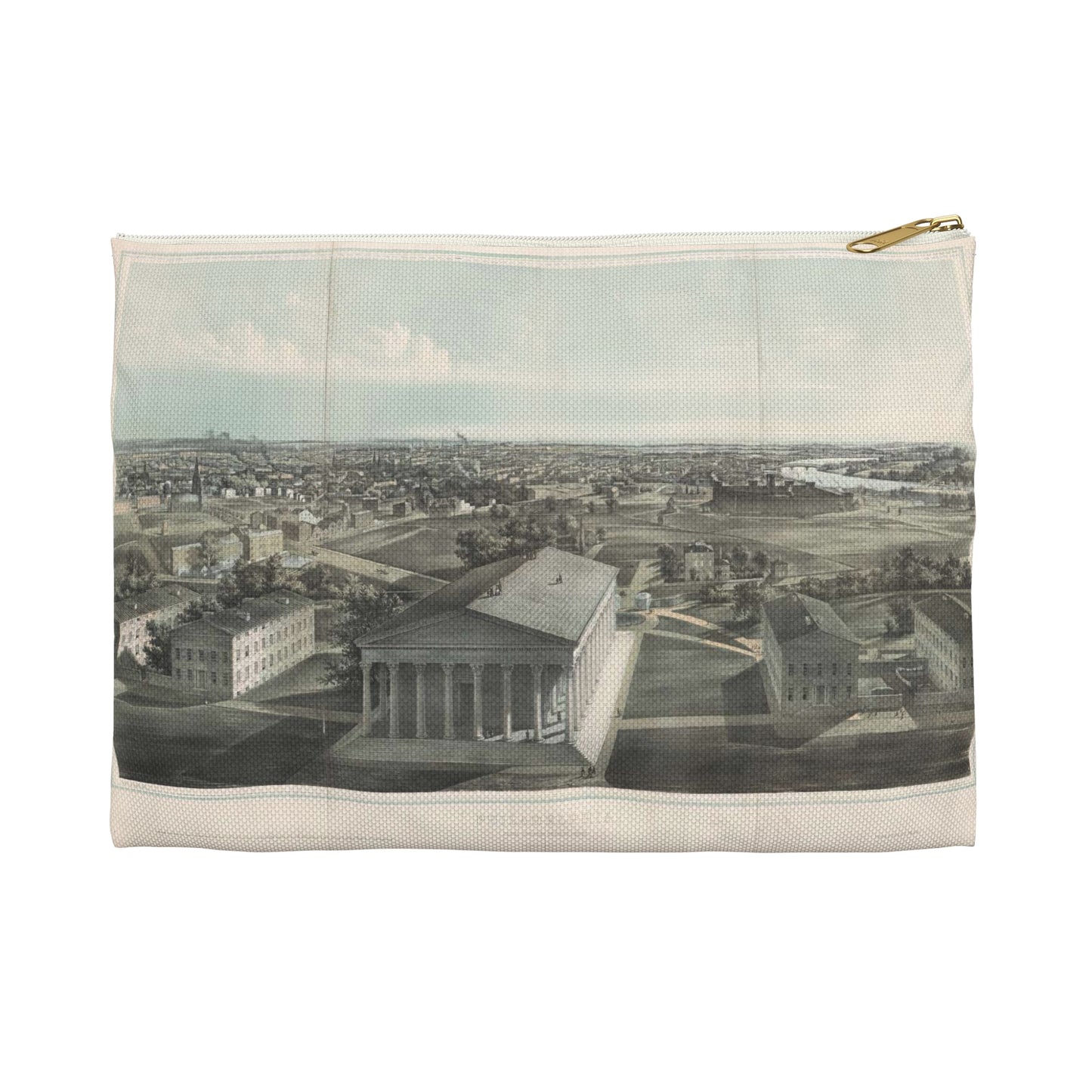 Philadelphia, from Girard College-1850 / J. W. Hill & Smith, del. ; lith. par B. F. Smith Jr. ; printed in tints by F. Michelin. Large Organizer Pouch with Black Zipper