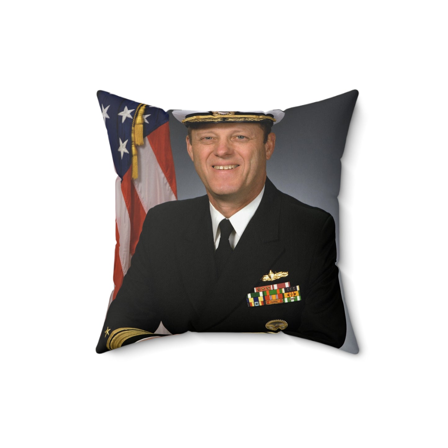 RADM James B. Greene, USN (covered) Decorative Accent Square Pillow