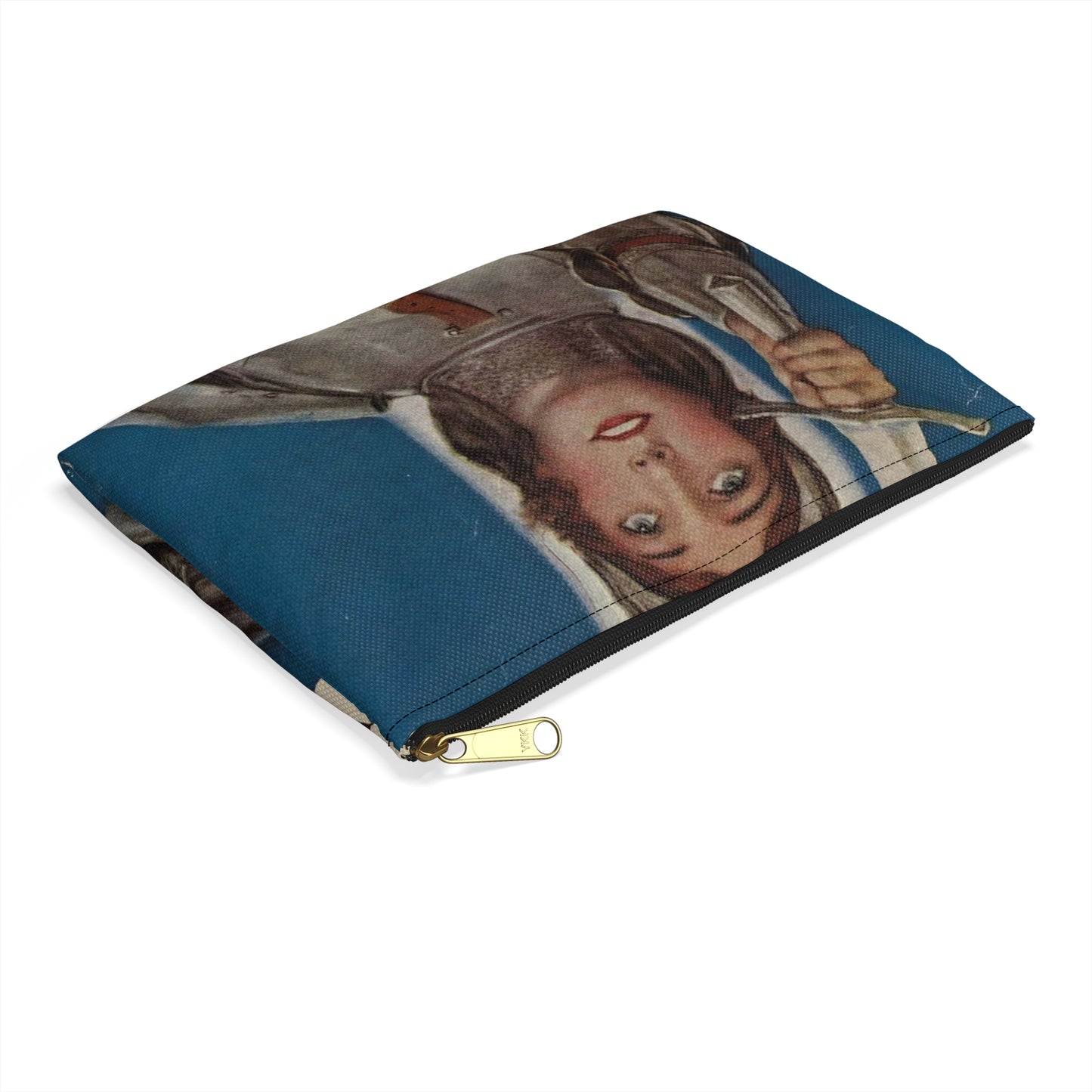 Joan of Arc Saved France Large Organizer Pouch with Black Zipper