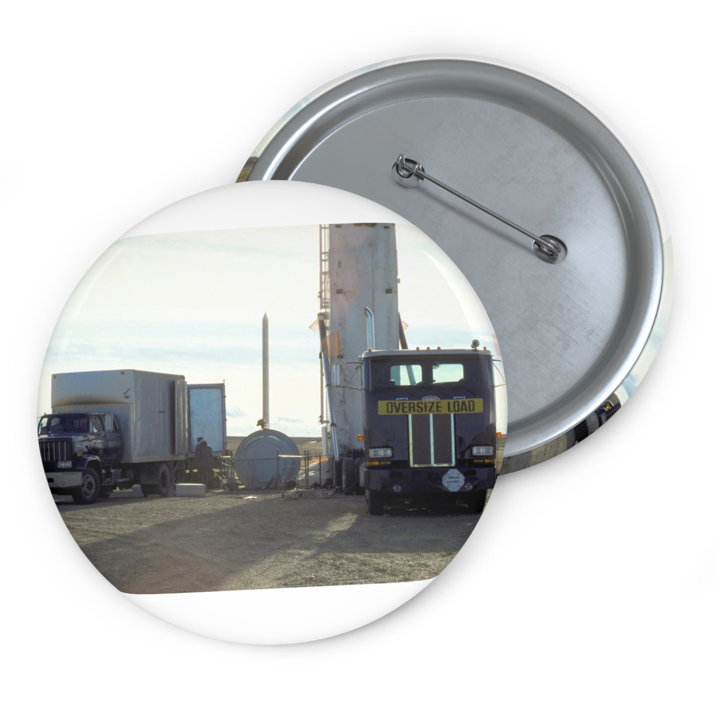 Members of the 44th Missile Maintenance Squadron erect a missile maintenance vehicle in preparation for the removal of an LGM-30F Minuteman II intercontinental ballistic missile. Pin Buttons with Crisp Design