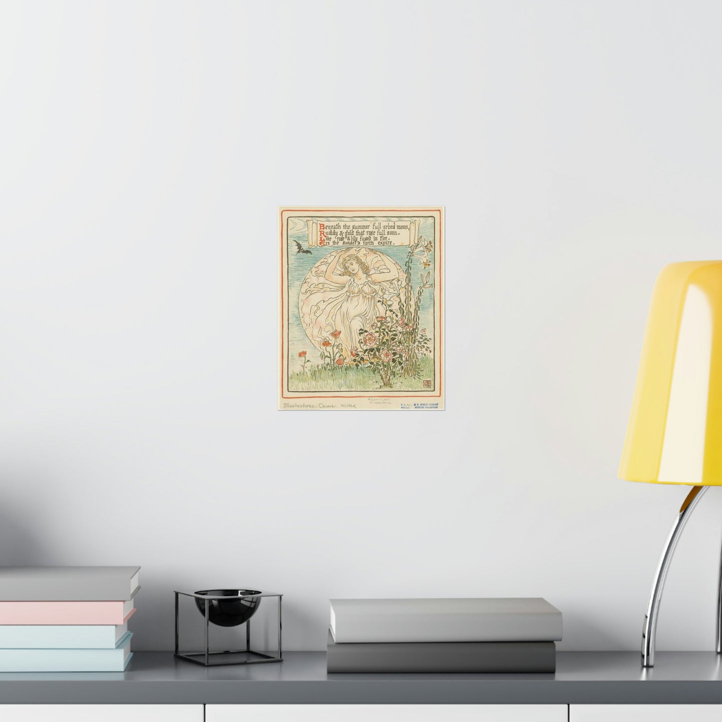 Beneath the summer full-orbed moon, ruddy & gold that rose full soon." High Quality Matte Wall Art Poster for Home, Office, Classroom
