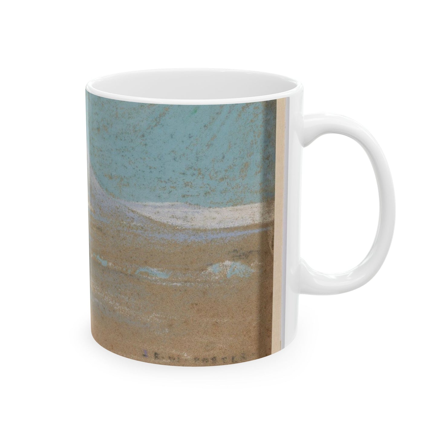 Sketch of a Mountain Rising from a Glacier Beautiful Novelty Ceramic Coffee Mug 11oz