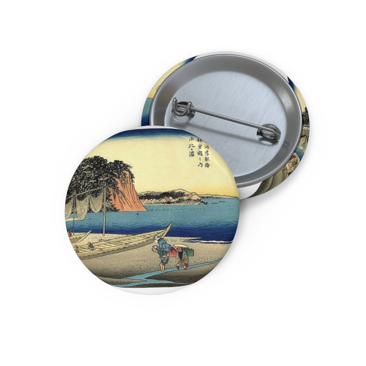 Utagawa Hiroshige - Hiroshige, Yuigahama Pin Buttons with Crisp Design