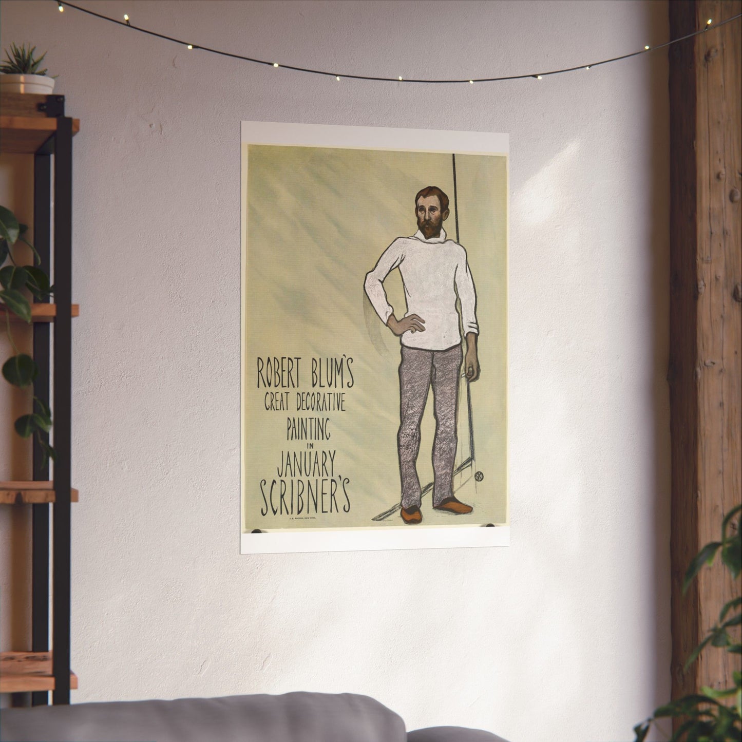 Robert Blum's great decorative painting in January Scribner's High Quality Matte Wall Art Poster for Home, Office, Classroom
