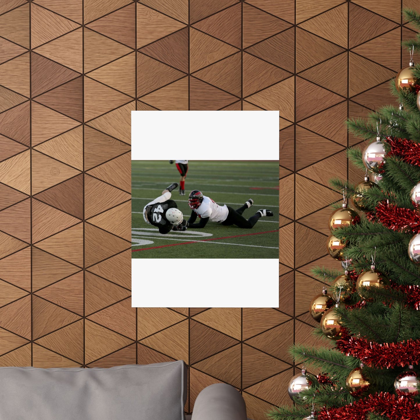 Fred Spencer, Falcons defensive lineman, trips up a High Quality Matte Wall Art Poster for Home, Office, Classroom