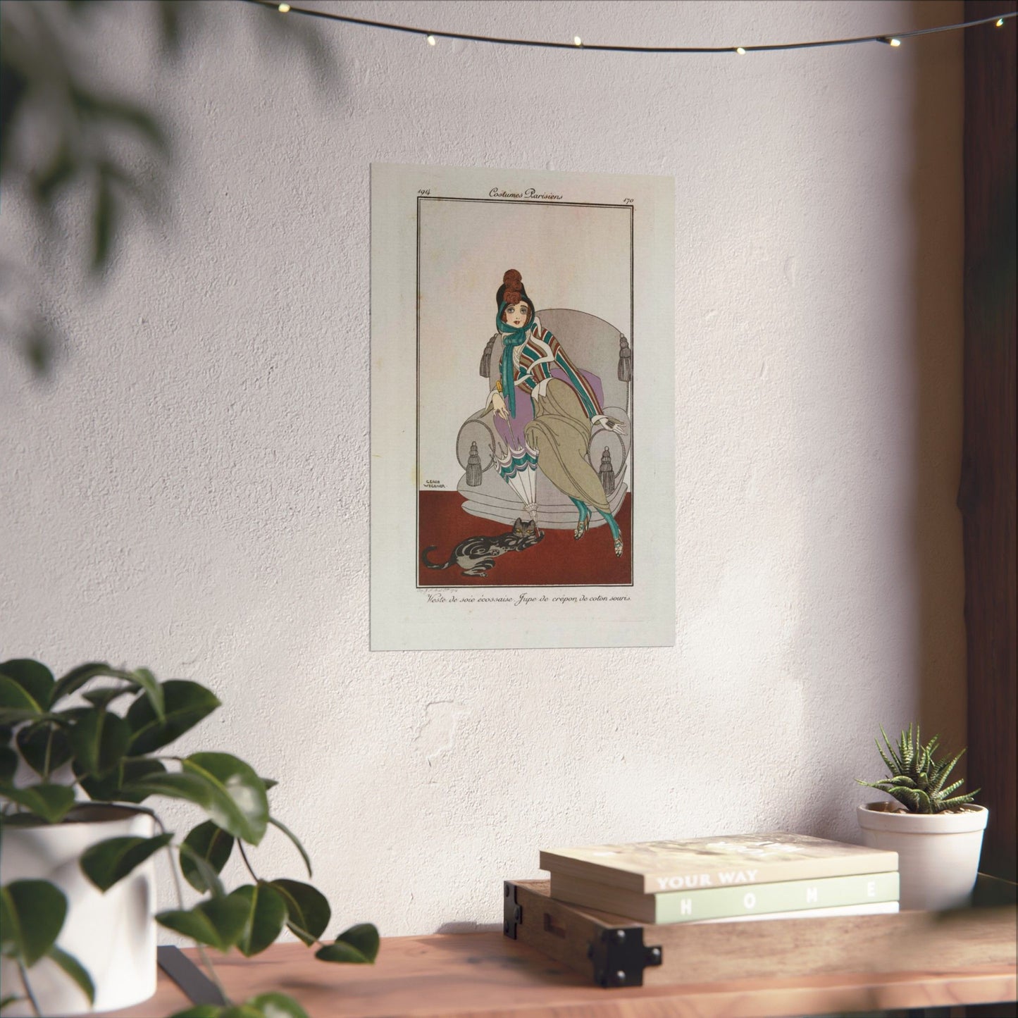 Jacket and skirt (Veste de soie écossaise. Jupe de crépon de coton souris) (CBL WEp 0946) High Quality Matte Wall Art Poster for Home, Office, Classroom