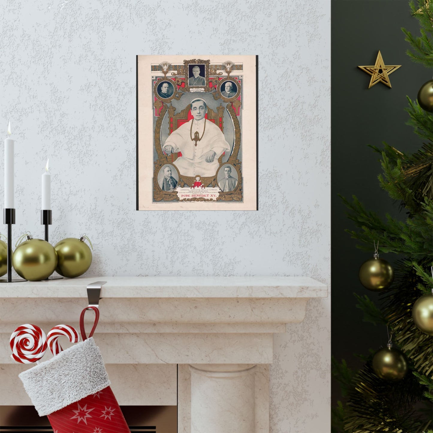 Pope Benedict XV: Cardinal Giacomo Della Chiese, Archbishop of Bologna, Elected Supreme Pontiff of the Catholic Church, September 3, 1914 High Quality Matte Wall Art Poster for Home, Office, Classroom