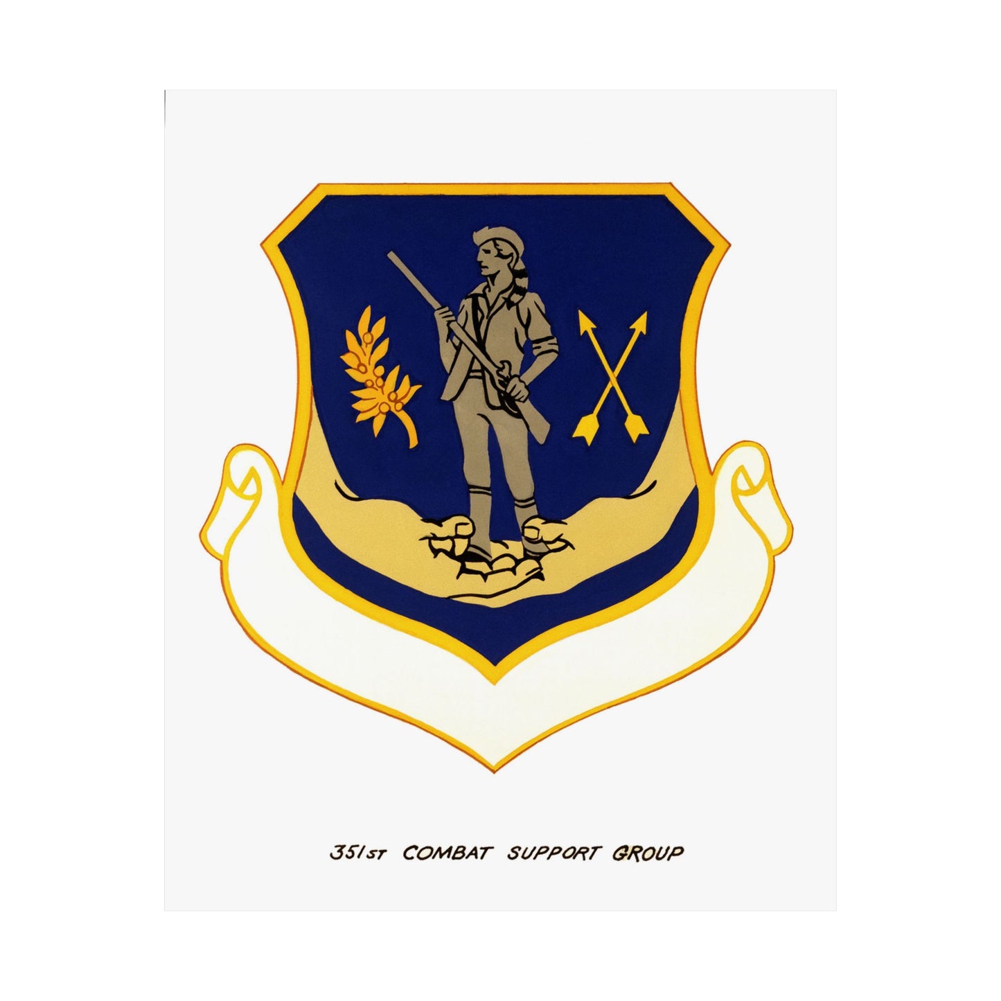 Official emblem for the 351st Combat Support Group High Quality Matte Wall Art Poster for Home, Office, Classroom