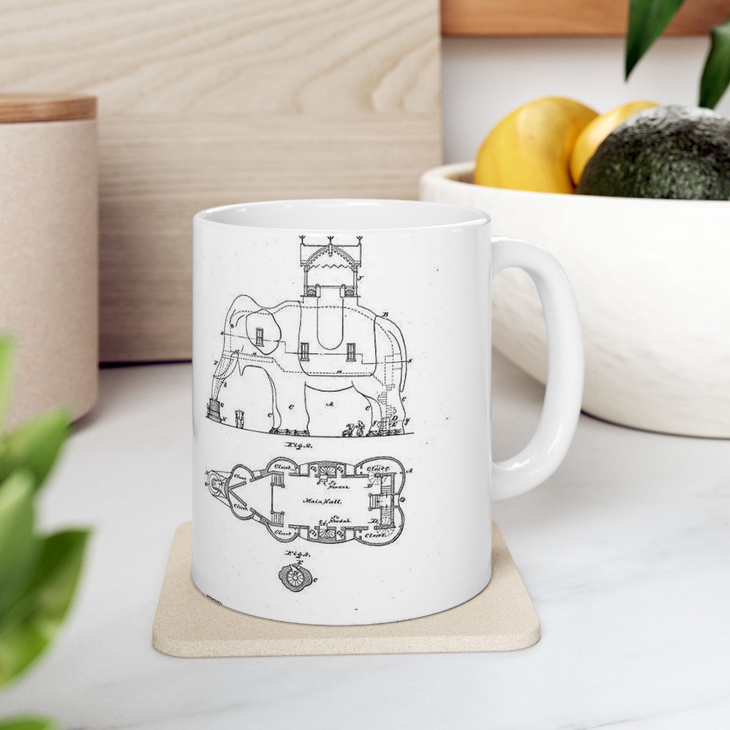 Patent Drawing of Engine - Lucy-USpatent268503 1882 Public domain image Beautiful Novelty Ceramic Coffee Mug 11oz