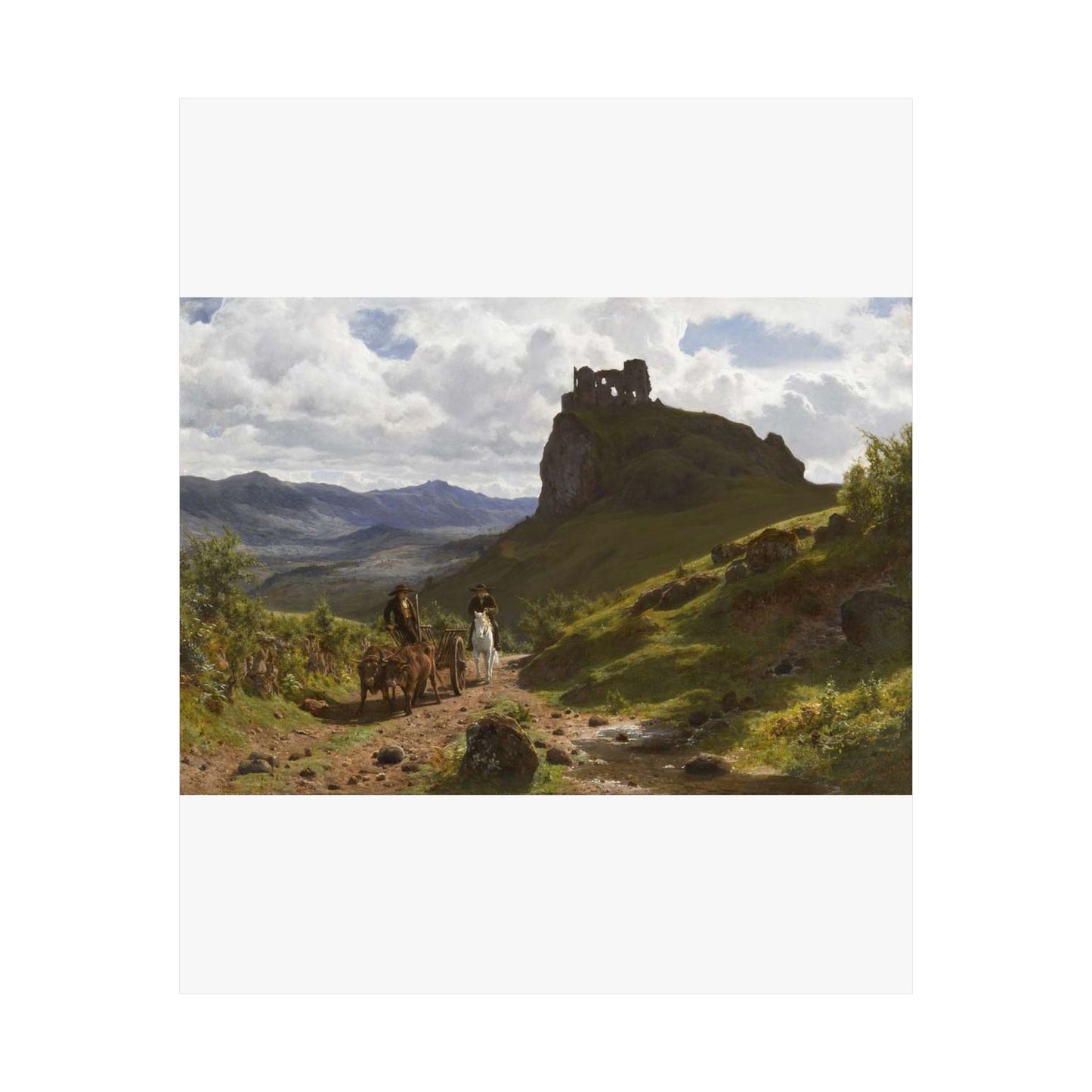 Auguste Bonheur - Les ruines du château d'Apchon High Quality Matte Wall Art Poster for Home, Office, Classroom
