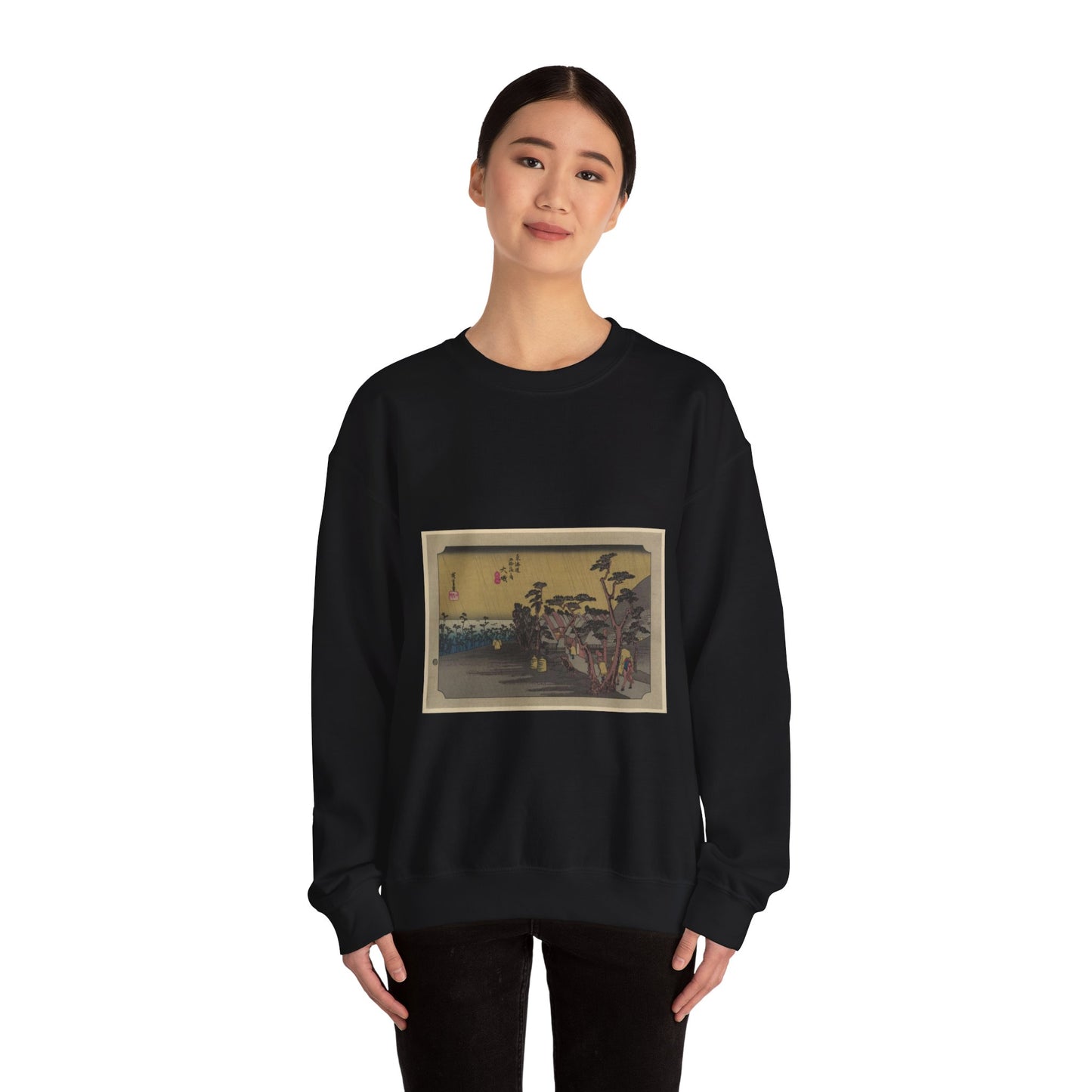 Utagawa Hiroshige - Oiso, Andō Hiroshige - Ukiyo e print Black Heavy Blend Adult Crew Neck SweatShirt