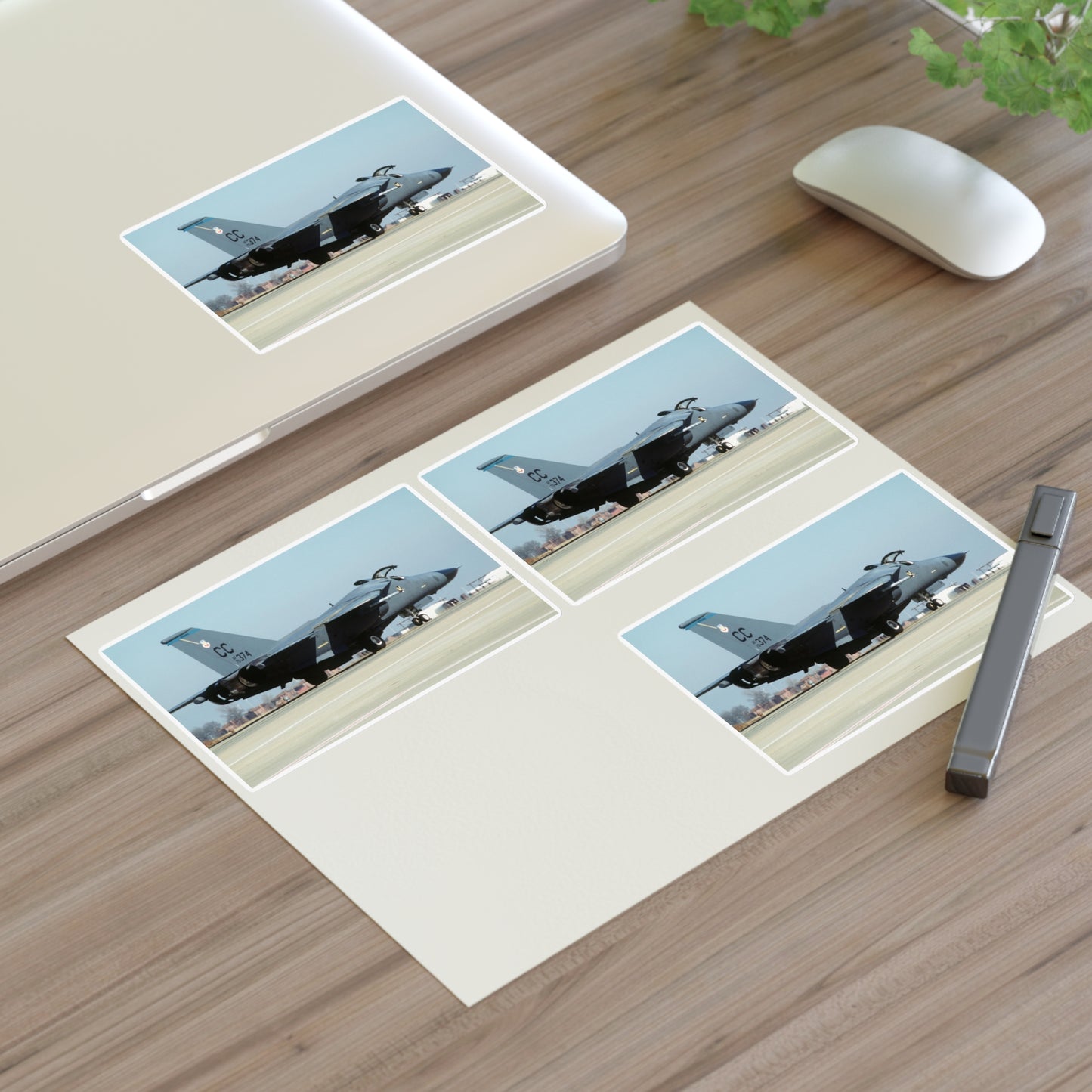 An F-111 from the 523rd Fighter Squadron, 27th Fighter Wing, Cannon Air Force Base, New Mexico taxis out to the runway Laminated UV Protective Vinyl Stickers