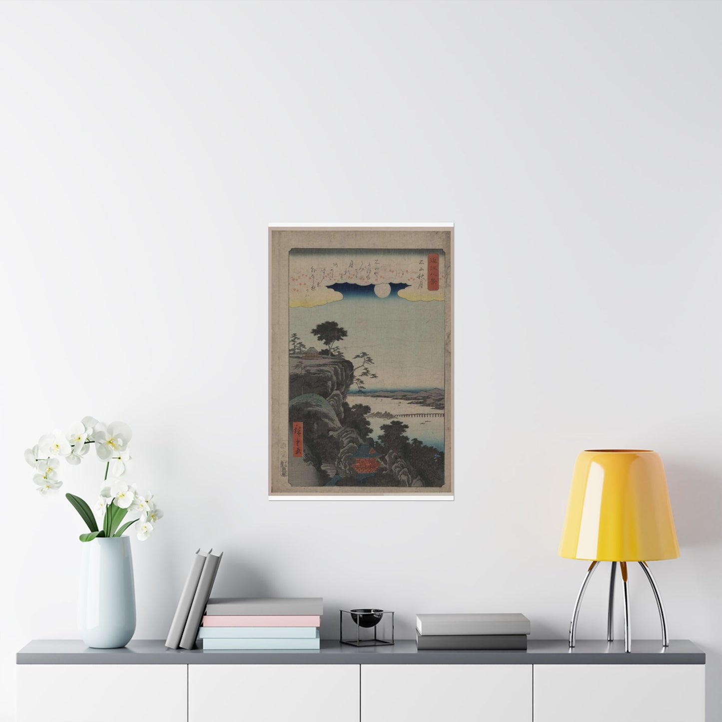 Ishiyama no shūgestu, Ando Hiroshige - Ukiyo e print High Quality Matte Wall Art Poster for Home, Office, Classroom