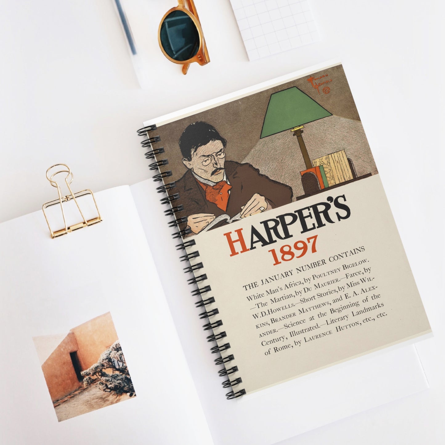 Edward Penfield - Harper's 1897, Art Nouveau poster Spiral Bound Ruled Notebook with Printed Cover