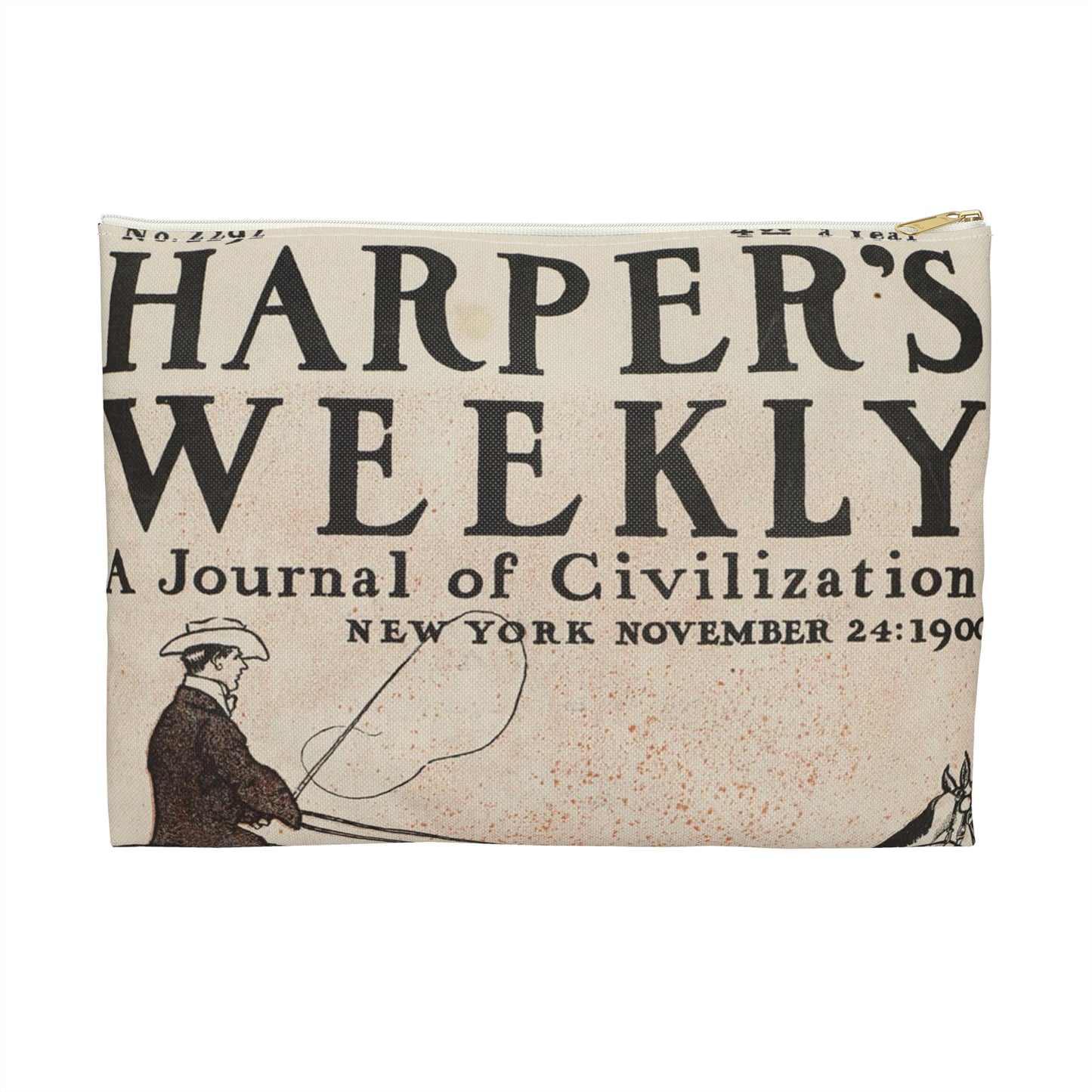 Harper's weekly, a journal of civilization, New York, November 24: 1900 Large Organizer Pouch with Black Zipper