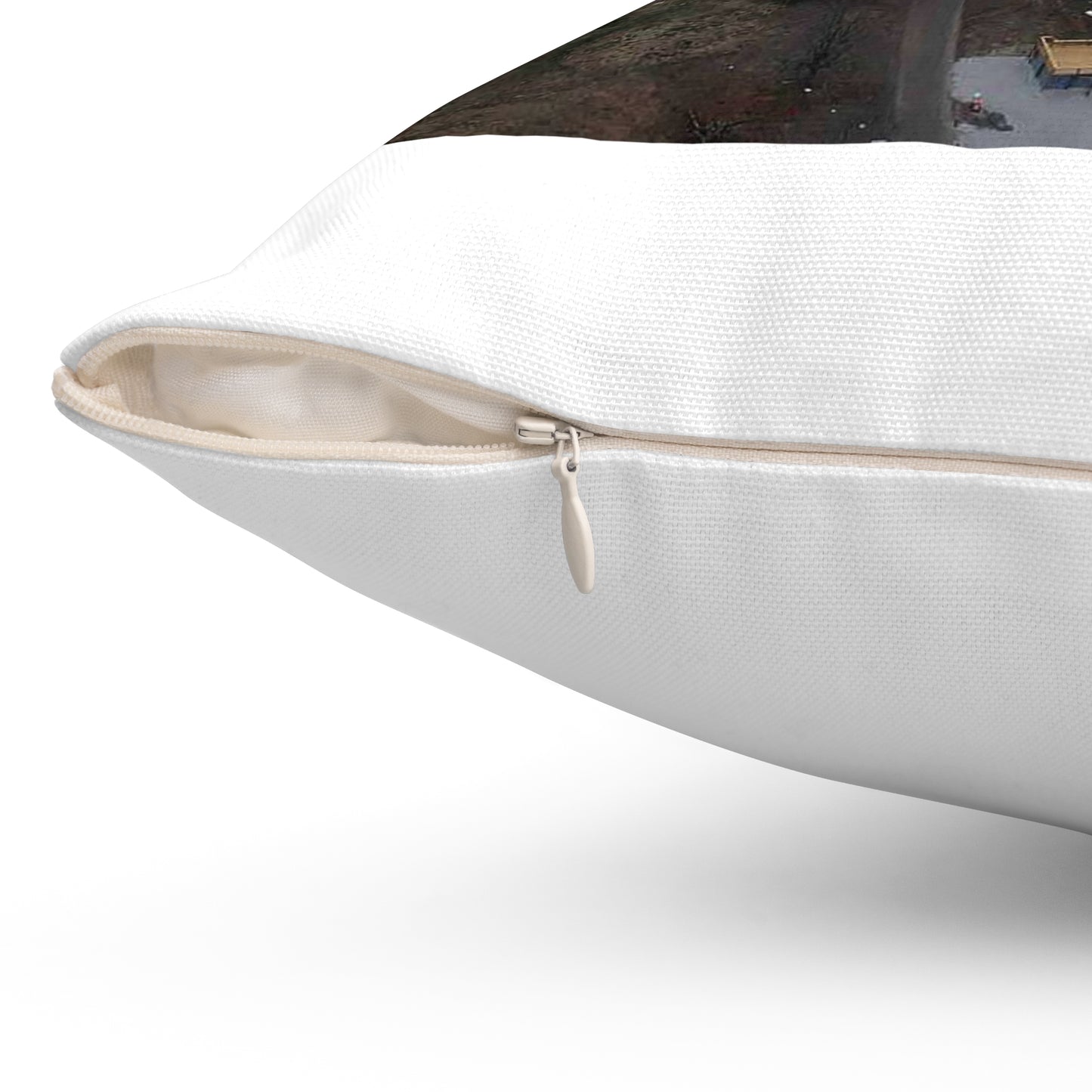 An aerial view of the Muscatatuck Urban Training Center Decorative Accent Square Pillow