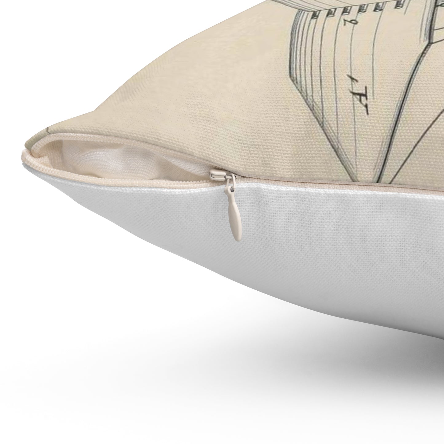 Patent drawing - for C. P. Fest's Air Ship Public domain image Decorative Accent Square Pillow