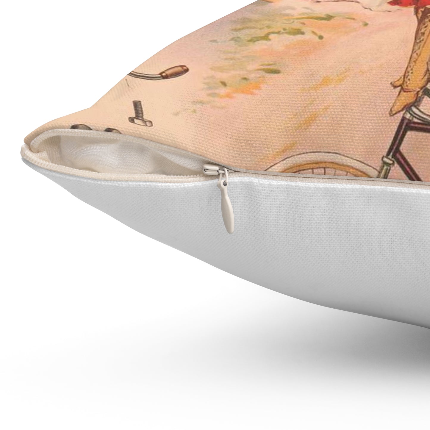 Frederick adjustable handle bars, mechanically correct, beauty and strength LCCN2003688779 Decorative Accent Square Pillow