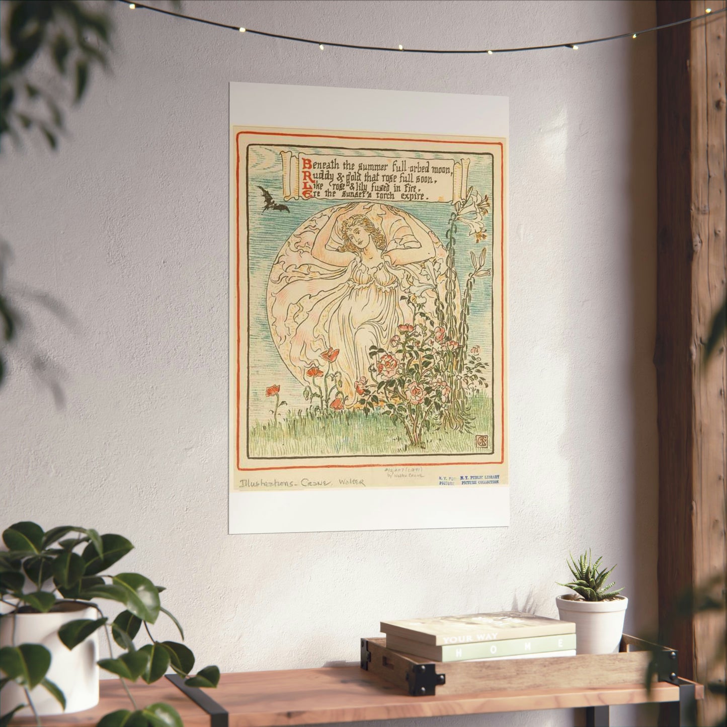 Beneath the summer full-orbed moon, ruddy & gold that rose full soon." High Quality Matte Wall Art Poster for Home, Office, Classroom