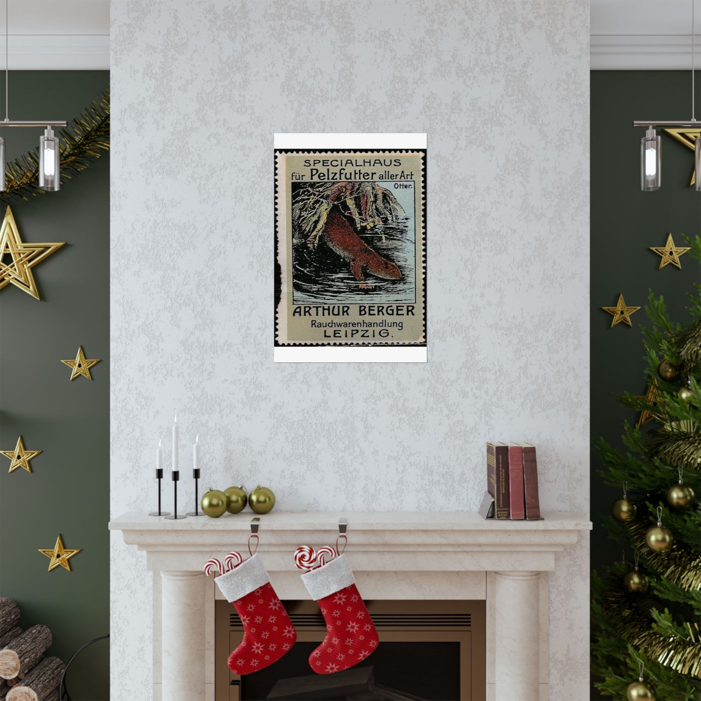 Arthur Berger, fur trader in Leipzig, c. 1910, brand advertisings (07) High Quality Matte Wall Art Poster for Home, Office, Classroom