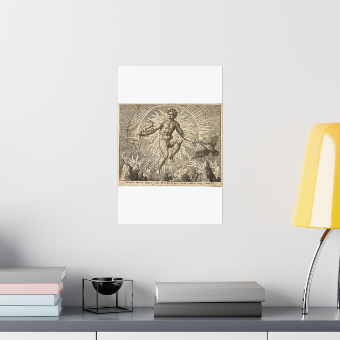 Adriaen Collaert - Vuur - Engraving, Public domain image High Quality Matte Wall Art Poster for Home, Office, Classroom
