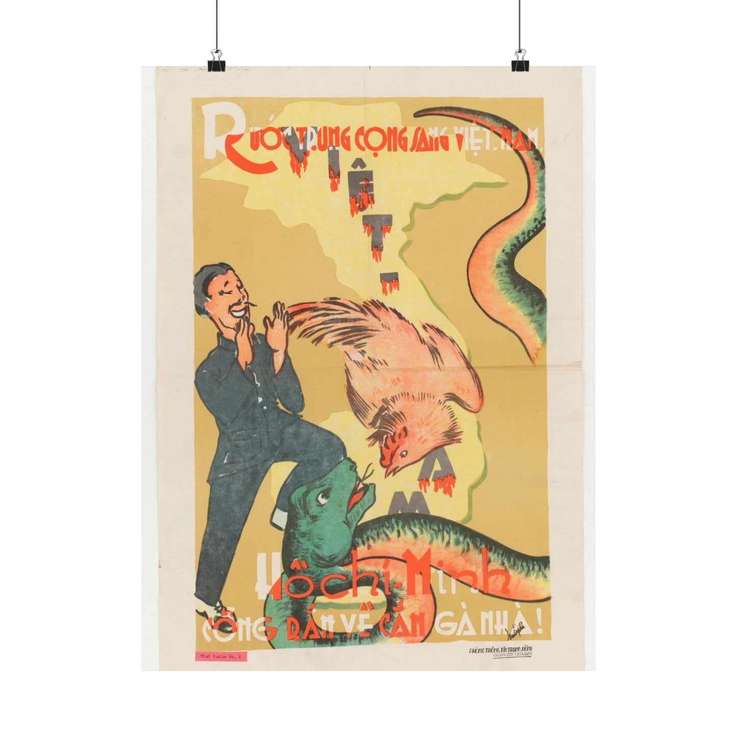 Viet Poster #2, Cold War American Propaganda poster High Quality Matte Wall Art Poster for Home, Office, Classroom