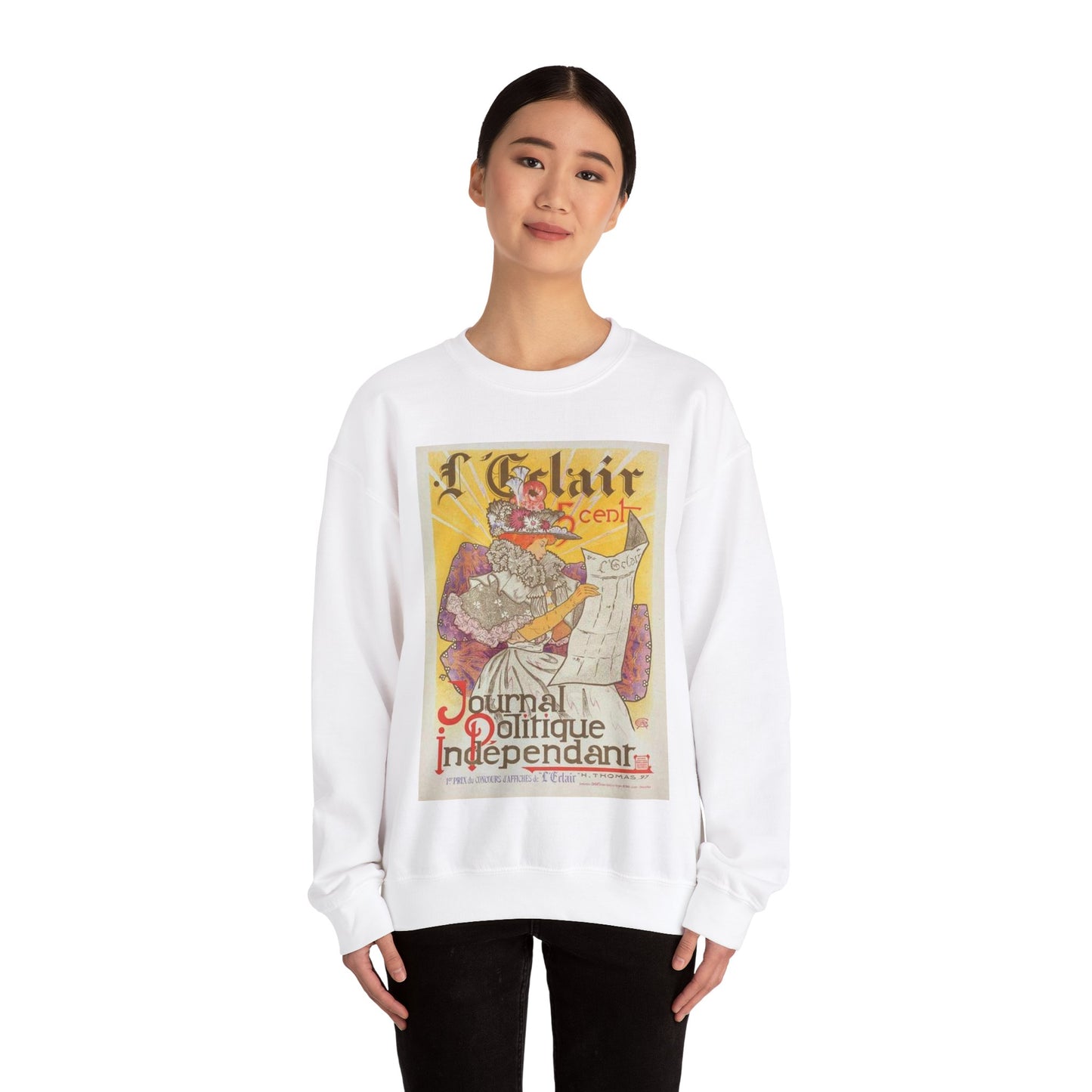 Affiche pour le journal "l'Éclair". White Heavy Blend Adult Crew Neck SweatShirt