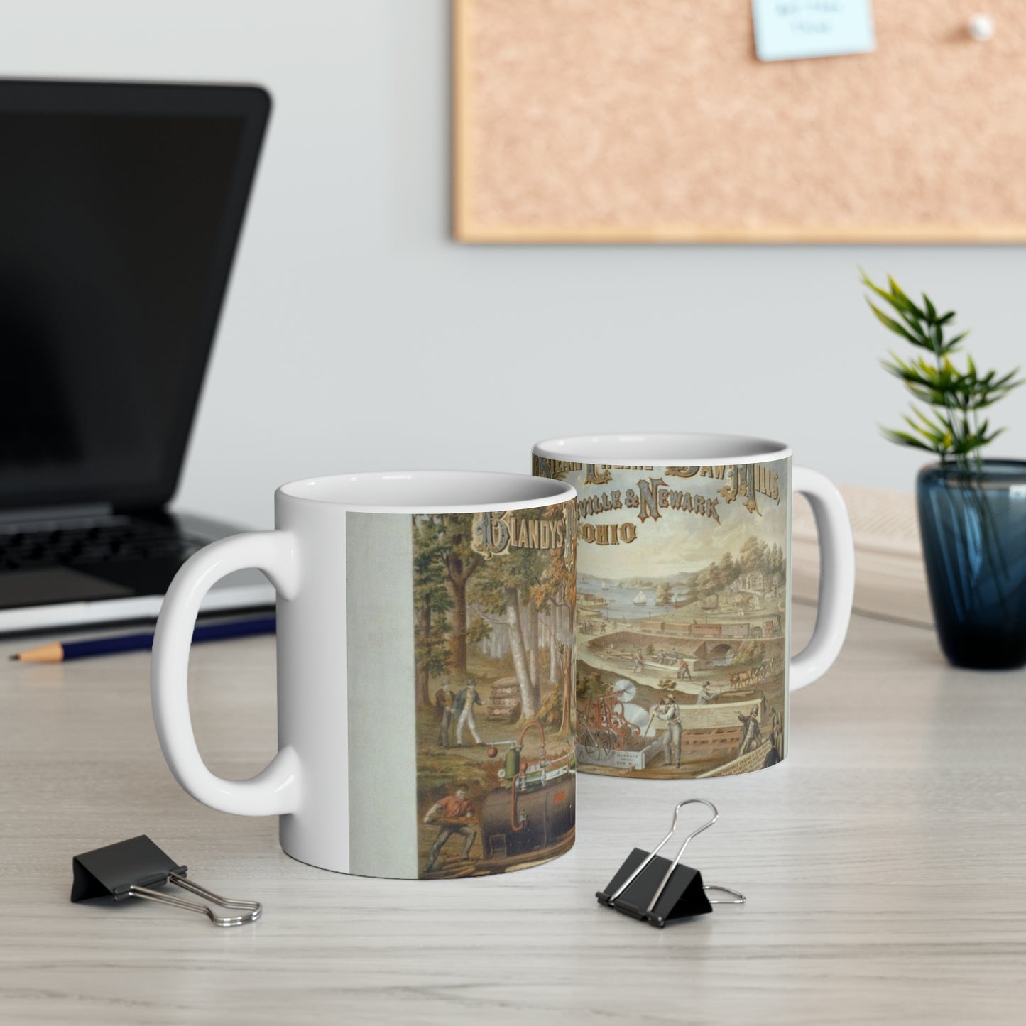 Blandy's portable steam engine and saw mills, Zanesville & Newark Ohio Beautiful Novelty Ceramic Coffee Mug 11oz