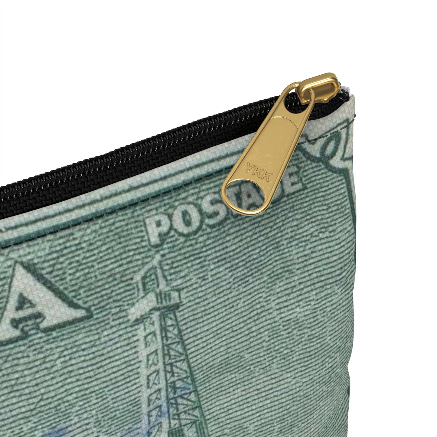 Frimärke ur Gösta Bodmans filatelistiska motivsamling, påbörjad 1950.Frimärke från Canada, 1950. Motiv av petroleumutvinning i Alberta. Large Organizer Pouch with Black Zipper