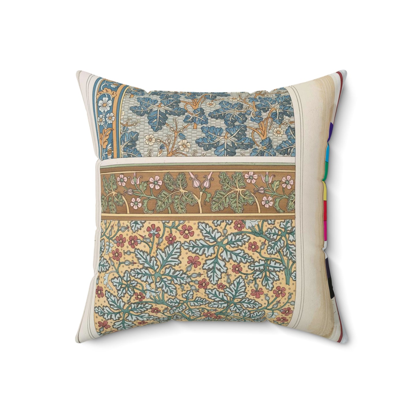 Eugene Grasset - Geranium sauvage, Art Nouveau Poster Decorative Accent Square Pillow