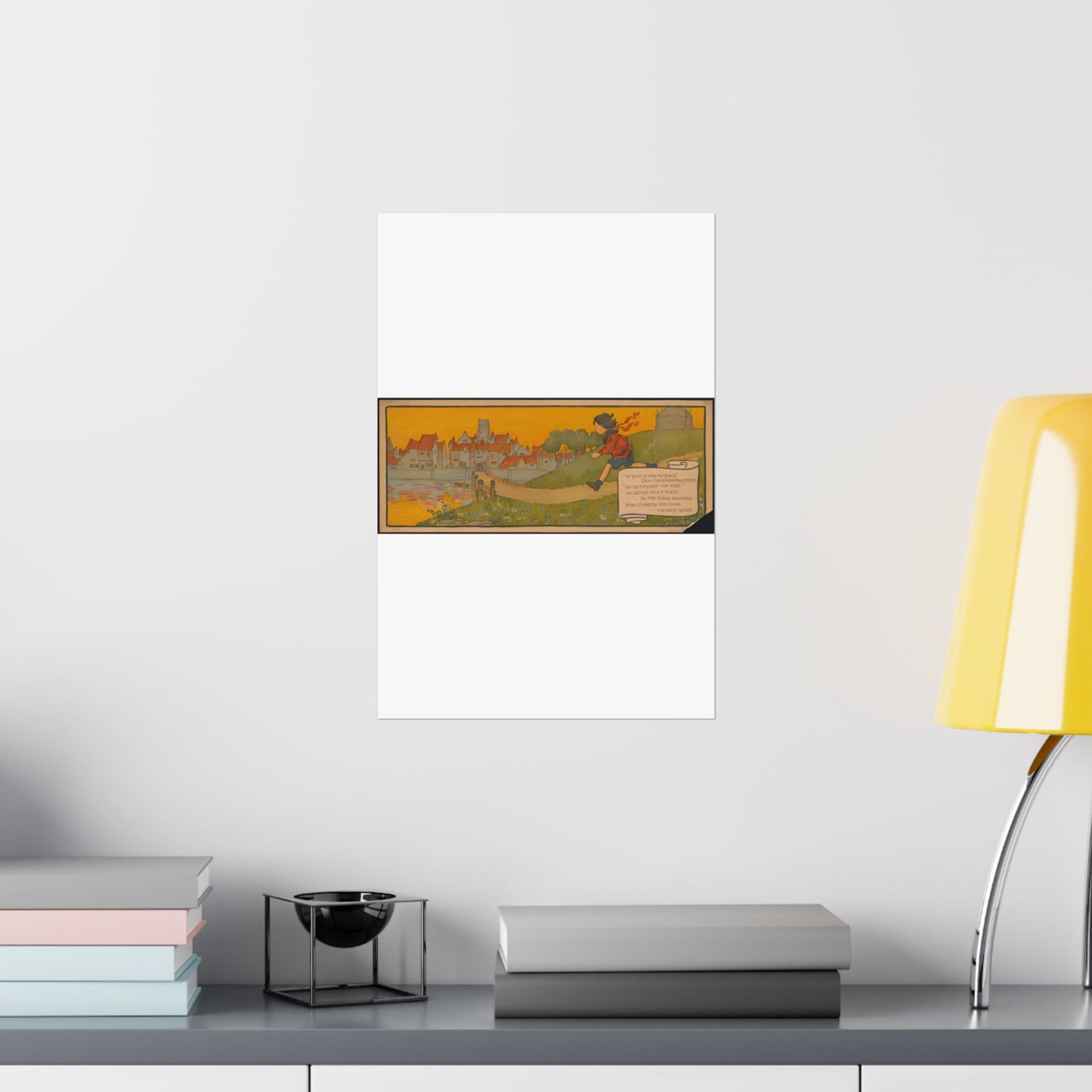 "If you climb my back" said the high haystack.. High Quality Matte Wall Art Poster for Home, Office, Classroom