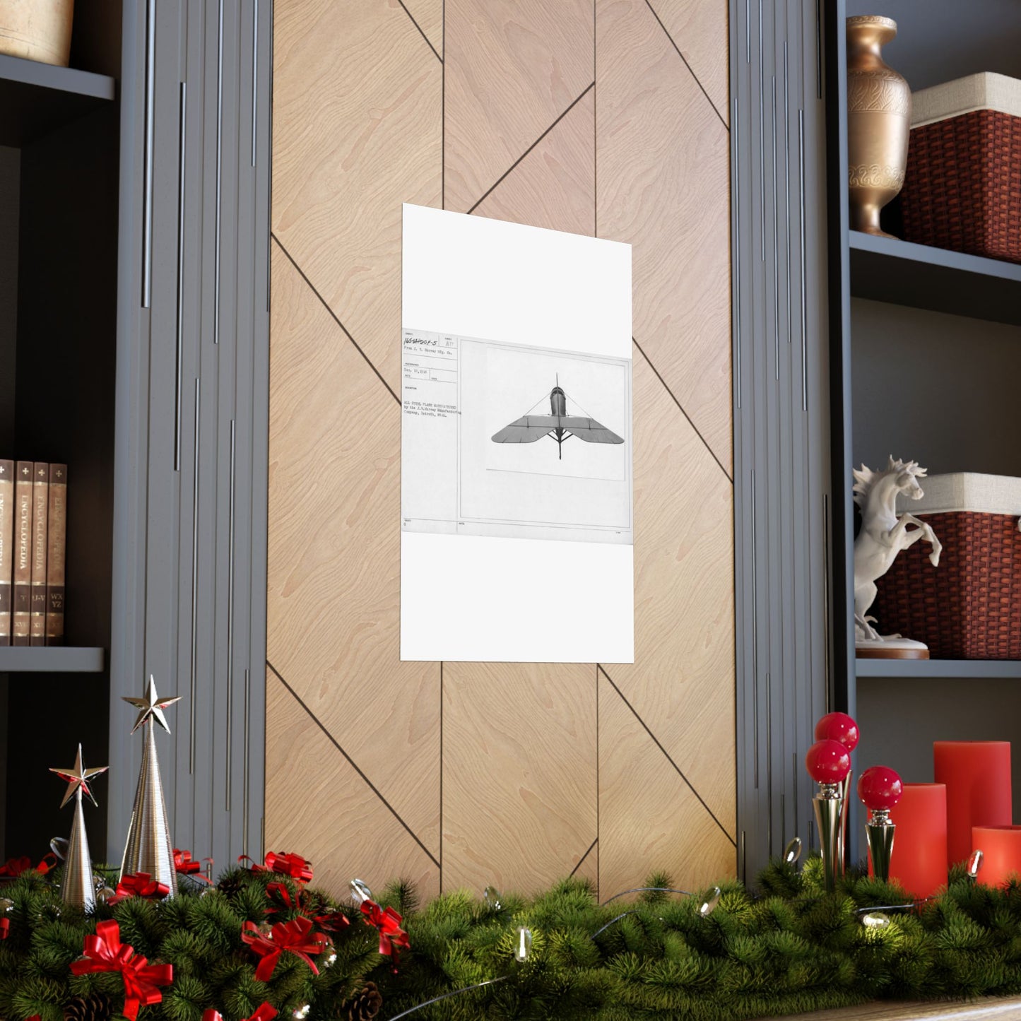 Patent drawing - Airplanes - Types - All steel manufactured by the J.W. Murray Manufacturing Company, Detroit, Michigan Public domain image High Quality Matte Wall Art Poster for Home, Office, Classroom