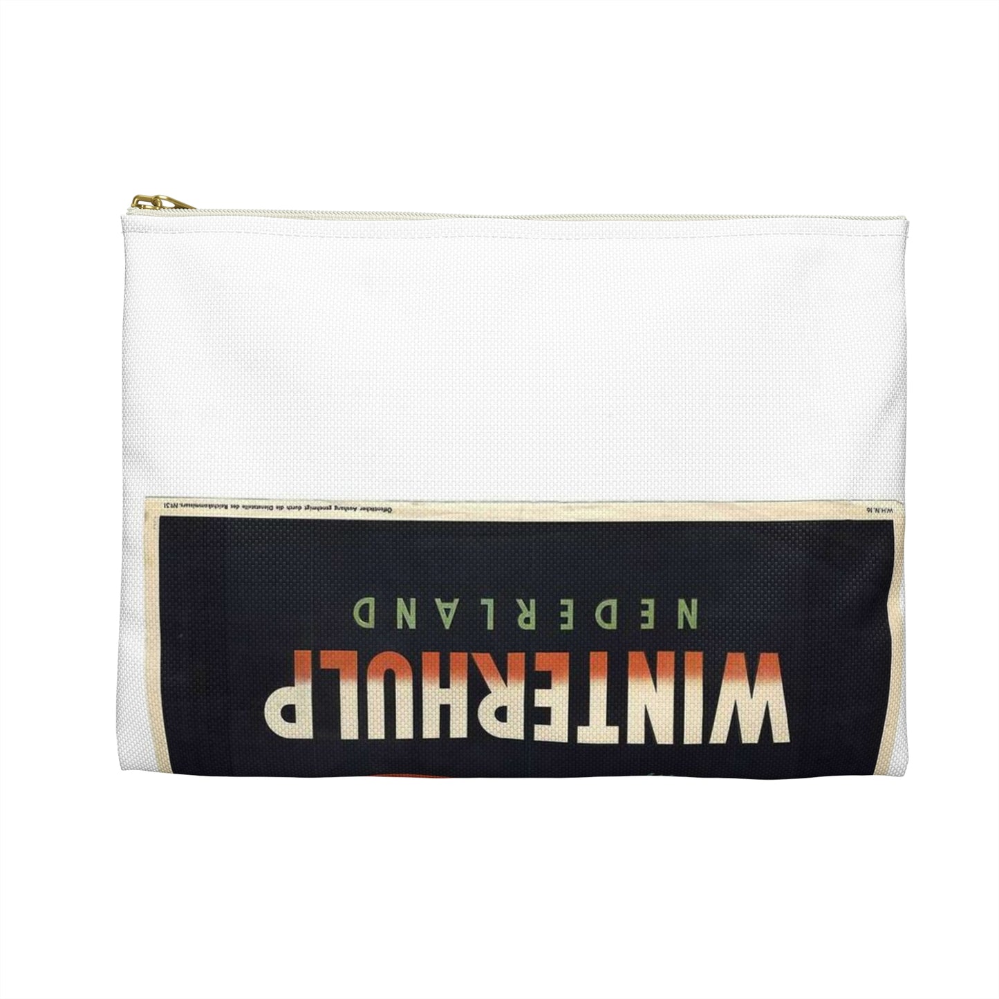 Poster Winterhulp Nederland collecte 22 en 23 december Large Organizer Pouch with Black Zipper
